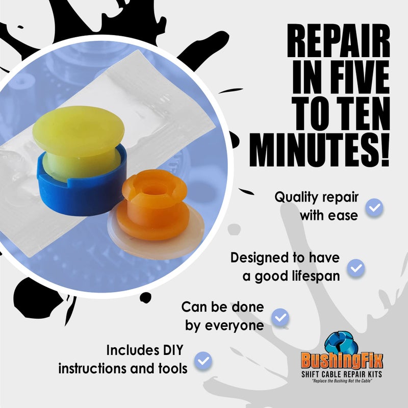 BushingFix.com BushingFix NA1Kit Manual Transmission Shift Cable Bushing Repair Kit, Shift Cable Bushing Repair Kit, Compatible with Fiat 500 Manual Transmission Non-Abarth or Turbo Models, Mini Coopers and Porsche - Image 3